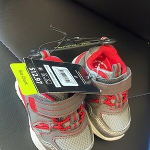 Kids' Gray and Red Athletic Shoes